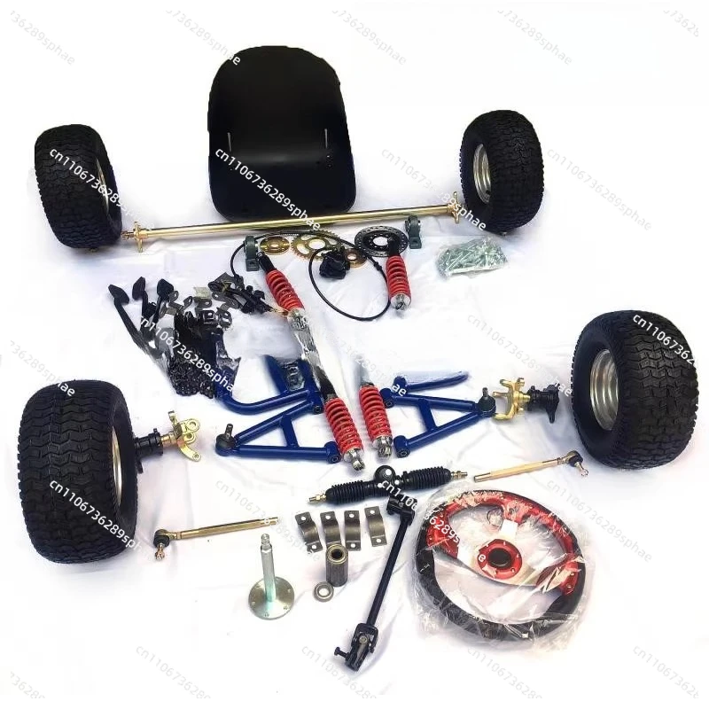 For Modified Kart Homemade Mule Cart Front and Rear Suspension with Color Steering Wheel Steering 1 M A Rear Axle Full Set
