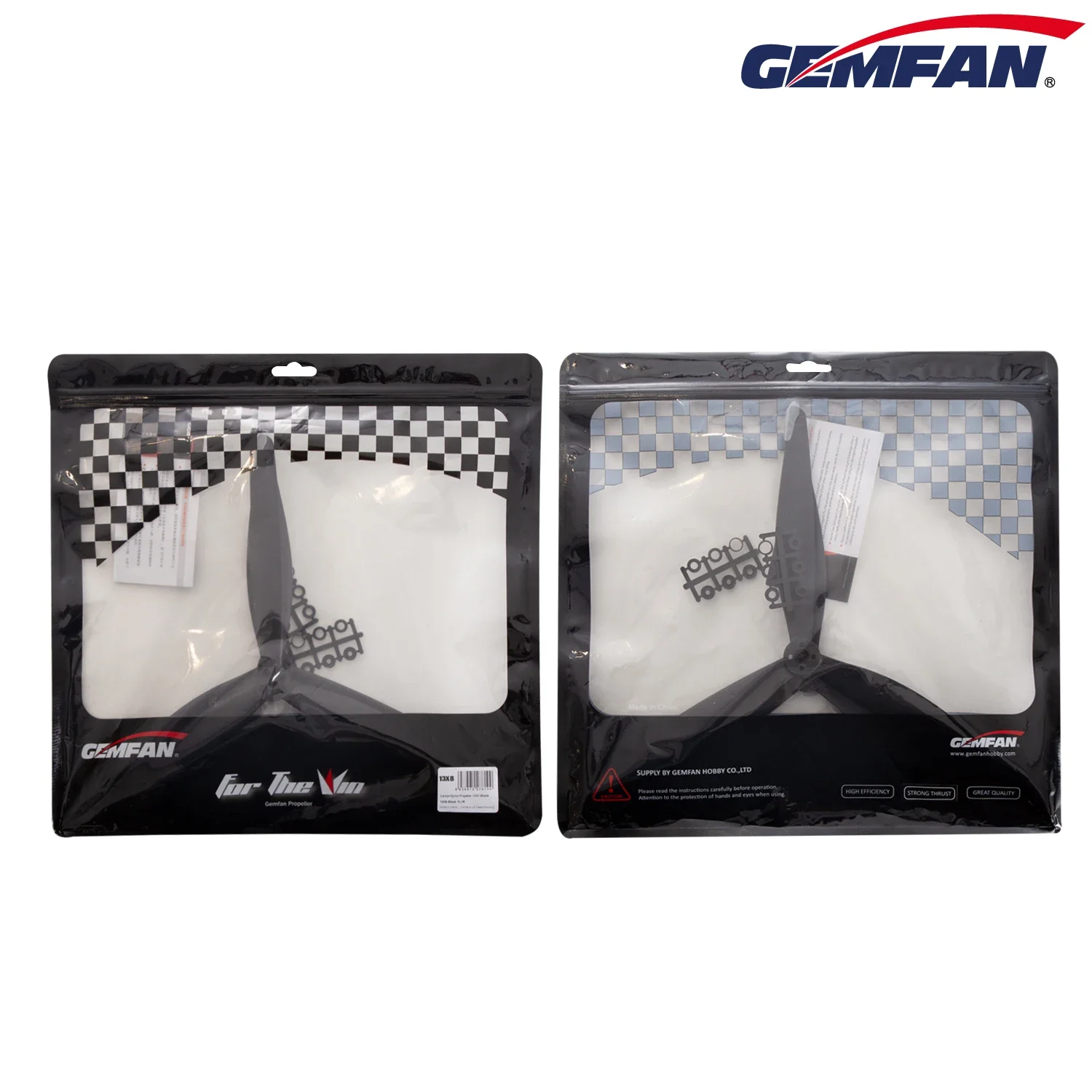 2Pairs(2CW+2CCW) Gemfan X-CLASS 1308 13X8X3 13inch Propeller Reinforced Carbon Nylon / Glass Fiber Nylon