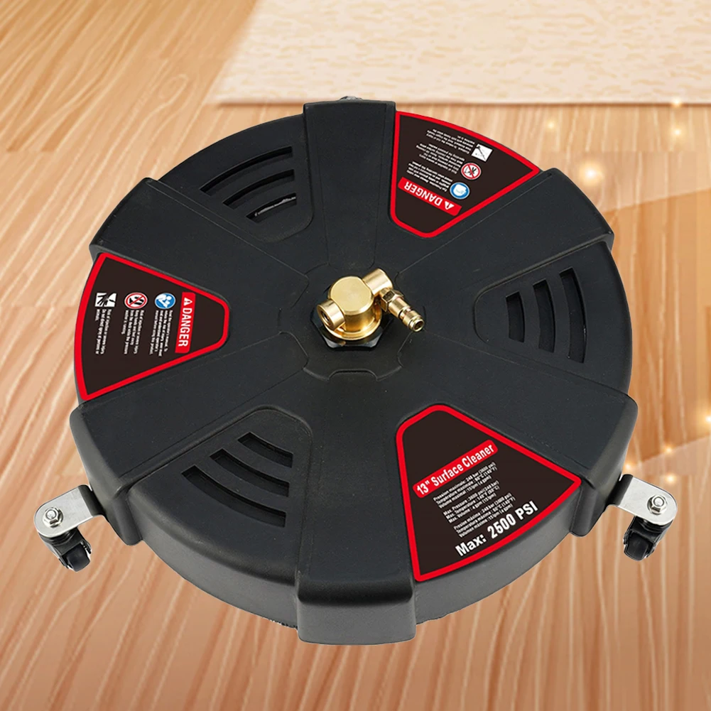 

Patio Cleaner 1/4 Quick Connector Surface Cleaner Attachment 2500PSI Powerful Pressure Washer Replacement Nozzles with 3 Wheel