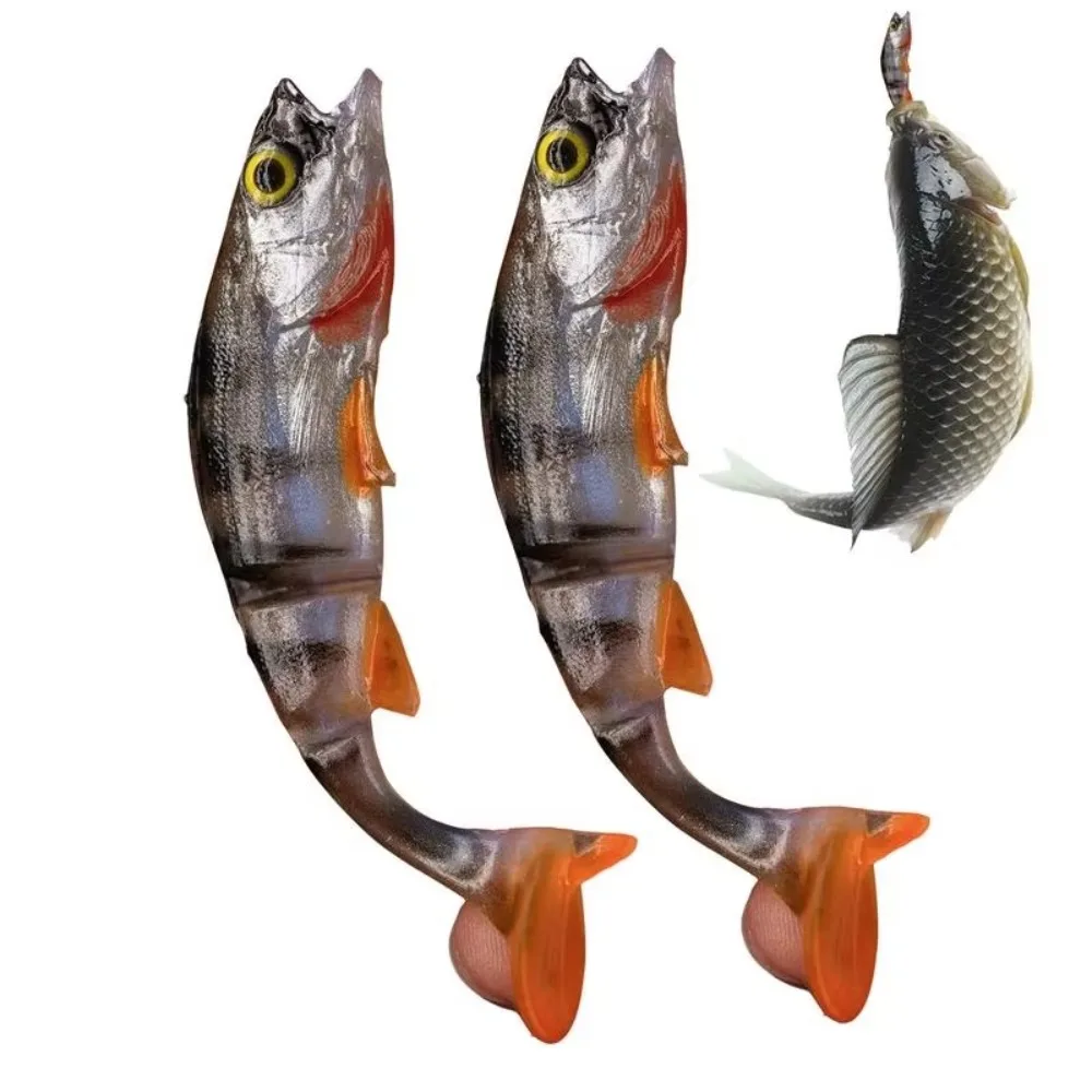 Colorful 8cm Soft Fishing Lures 3D Eyes T Tail Artificial Swimbait Artificial Fish Silicone Simulated Fake Bait Sea Fishing