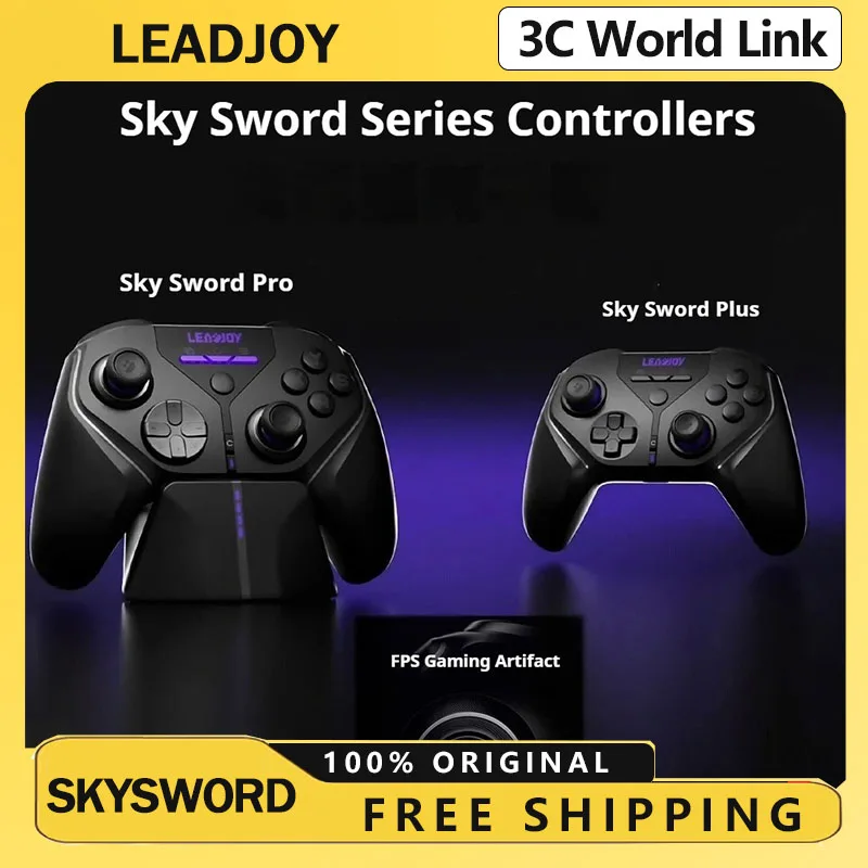 Leadjoy Skysword أذرع التحكم في ألعاب الفيديو سماعة لاسلكية تعمل بالبلوتوث 12 بت TMR عصا التحكم الكمبيوتر اللوحي التبديل 2/PS/XXBO/NS2 قاعة مزدوجة تحسس الجسم FPS #1