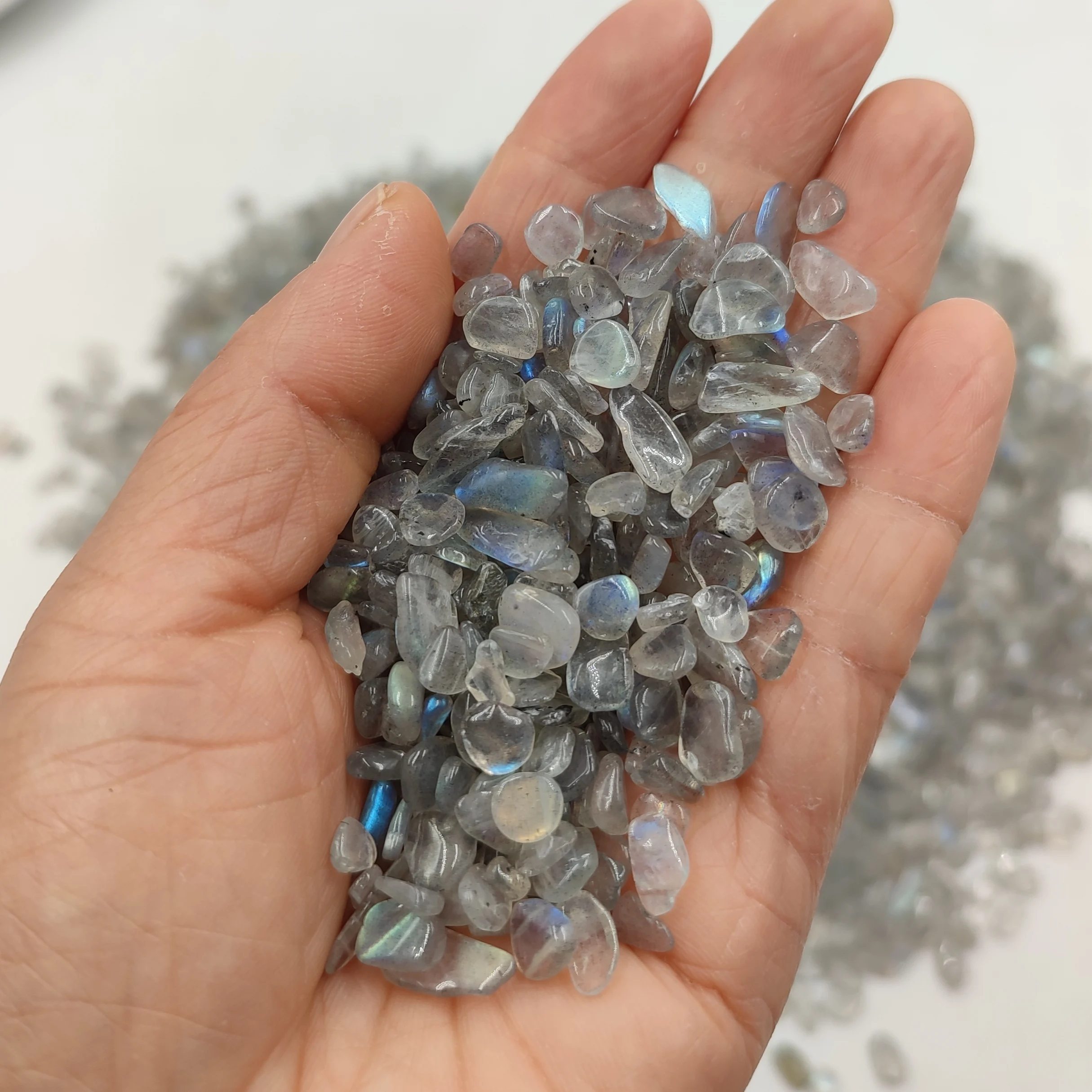Natural Stone Labradorite Grey Moonstone Chip Gravel Crystals Stones Healing Mineral Gemstone Home Decoration Spiritual Products view 6