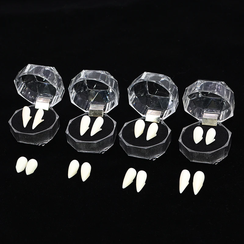 1 Pair Vampire Teeth Fangs Dentures Props Halloween Party Costume DIY Cosplay Props Decor False Teeth Halloween Masquerade Prop