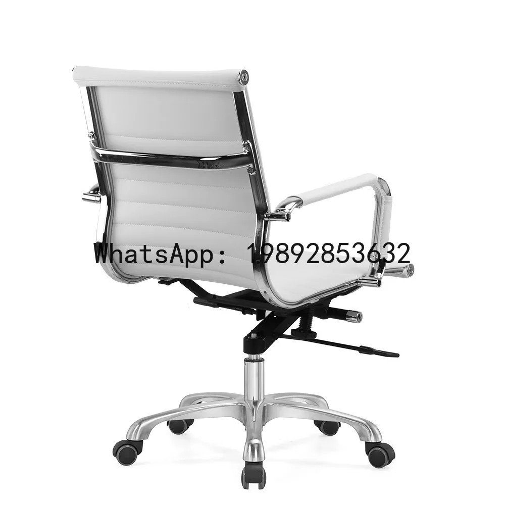 CZ Sedentary Office Chair Home Swivel Chair White Conference Negotiation Training Leather Chair