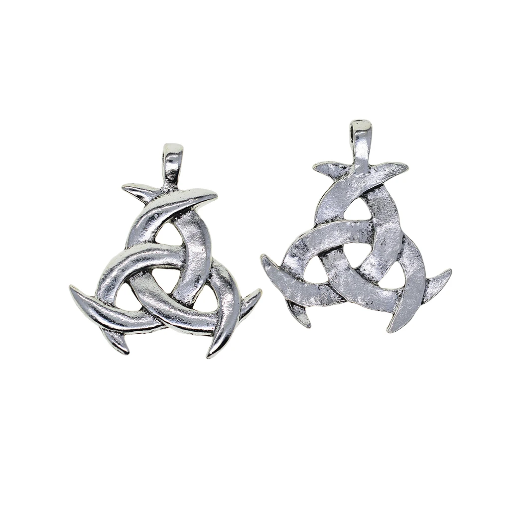 10 X Retro Silver large 42mm Triangle skeleton Celtic Trinity Knot Jewelry DIY Making Charms Dangle