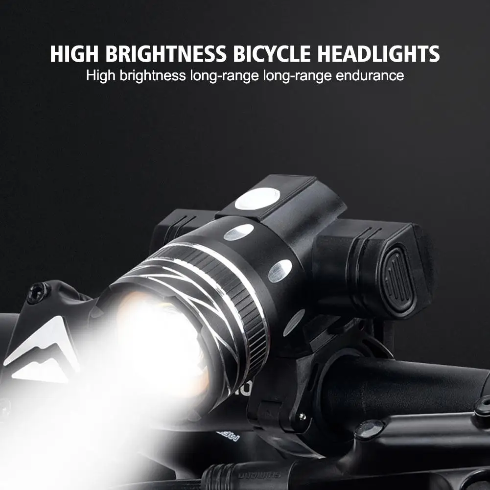 Bus/mountain Bike Lights LED Aluminum Alloy Headlights Flashlight Ultra Outdoor Bright Zoom Riding USB Night Waterproof B1S1