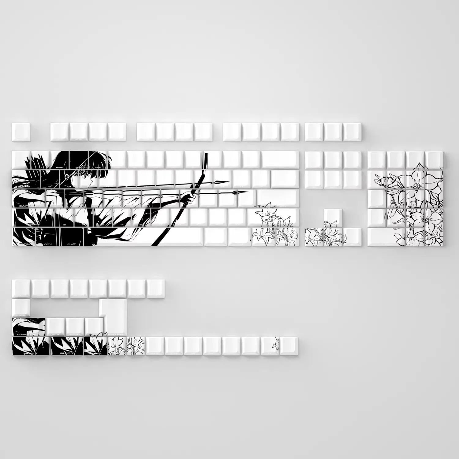 

Front print Dyesub PBT Keycap set Cherry profile for 68 80 84 108 mx mechanical keyboard