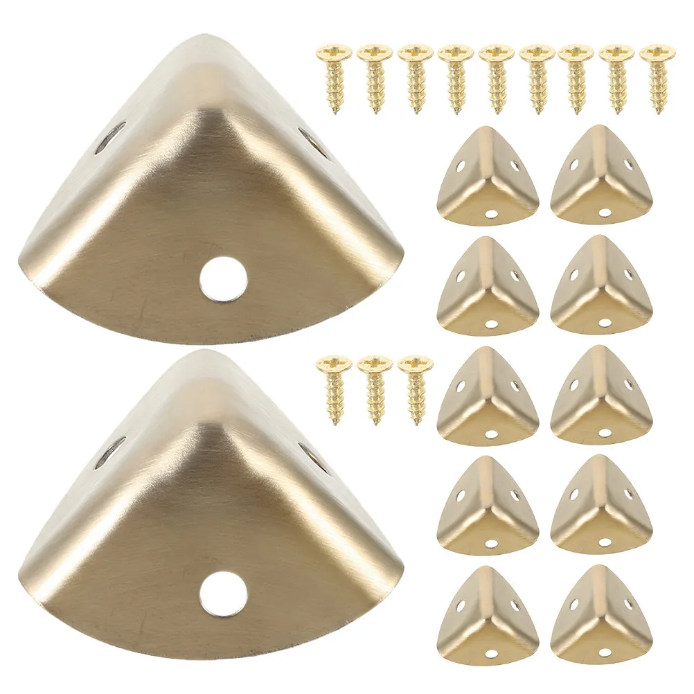 

12Pcs Box Corner Protectors Stainless Steel 90 Degree Edge Guards for Wooden Boxes Cabinets Jewelry Box Corner Protectors