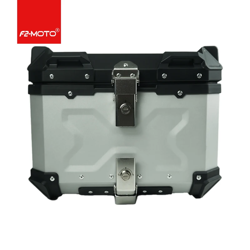 

Modification F2-MOTO 45L-X Silver + Black Aluminum Alloy Top Box Suitable for Motorcycle and Electric Vehicle Tail Installation