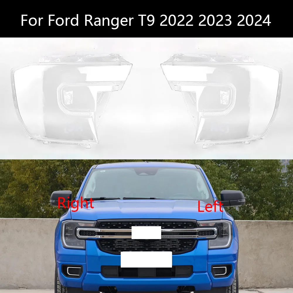 

For Ford Ranger T9 2022 2023 2024 Front Lamp Shade Headlight Mask Shell Transparent Cover Lens Replace The Original Lampshade