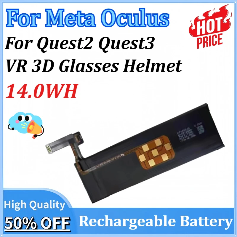 

New 14.0WH for Meta Oculus Quest2 Quest3 VR 3D Glasses Helmet 345-00550-A Rechargeable Battery