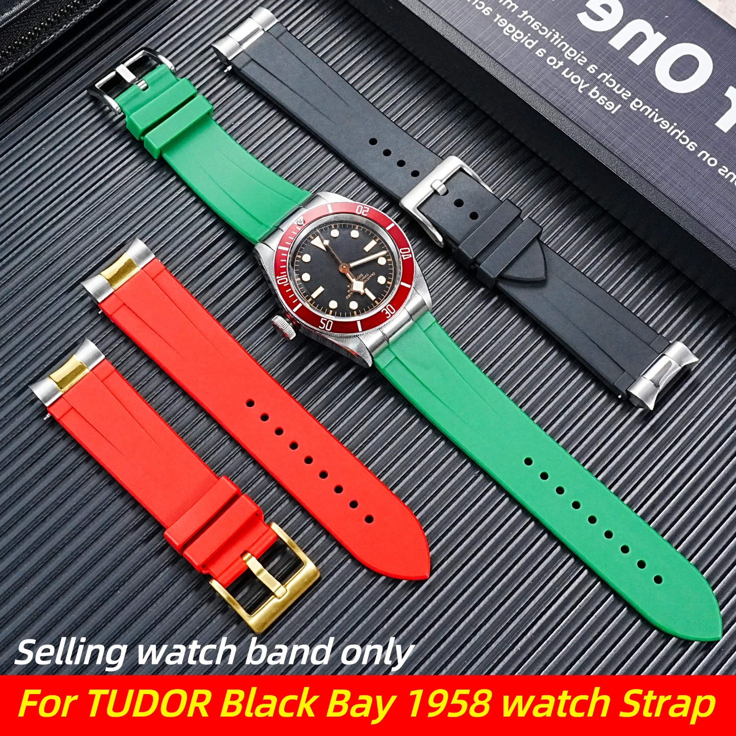 

Мягкий силиконовый ремешок для часов + изогнутый разъем для 1958 TUDOR Black Bay M79030 M79230/79220 M7939G1, мужской водонепроницаемый резиновый ремешок для часов