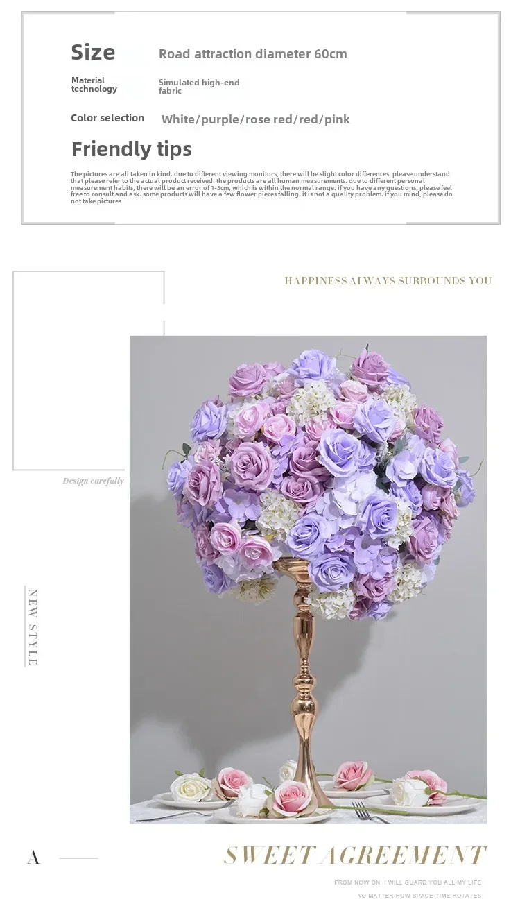 Rosa Riesenrose Künstliche Hortensien-Rosenblütenkugel für Hochzeitstischdekorationen, Bühnen- und Veranstaltungsdekoration, Ausstellungsstücke – Detail 3