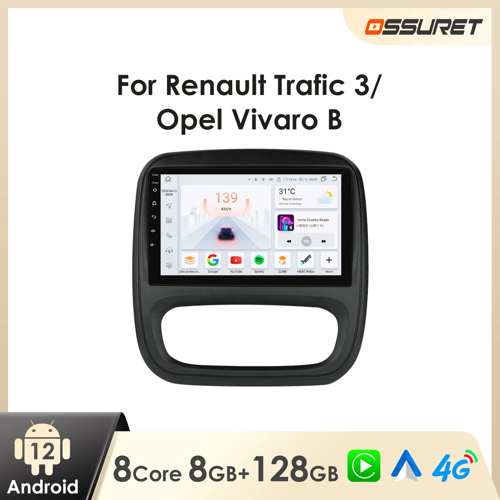 Car Radio Android for Renault Trafic 3 2014 -2021 for Opel Vivaro B 2014 -2018 Carplay Auto Multimedia Intelligent Screen Player