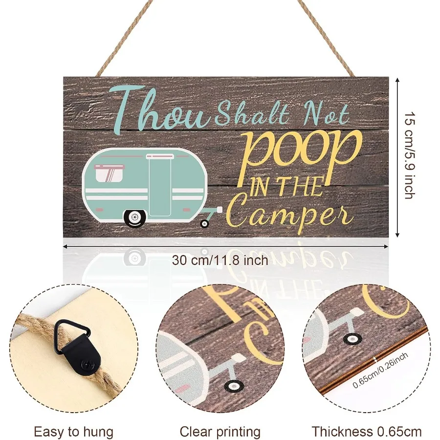 يجب أن تتخلى في علامة التخييم لا تبرز الخشب ديكور معلق 11.8x5.9 Ih مقطورة السفر جدار الفن تسجيل للمنزل مزرعة