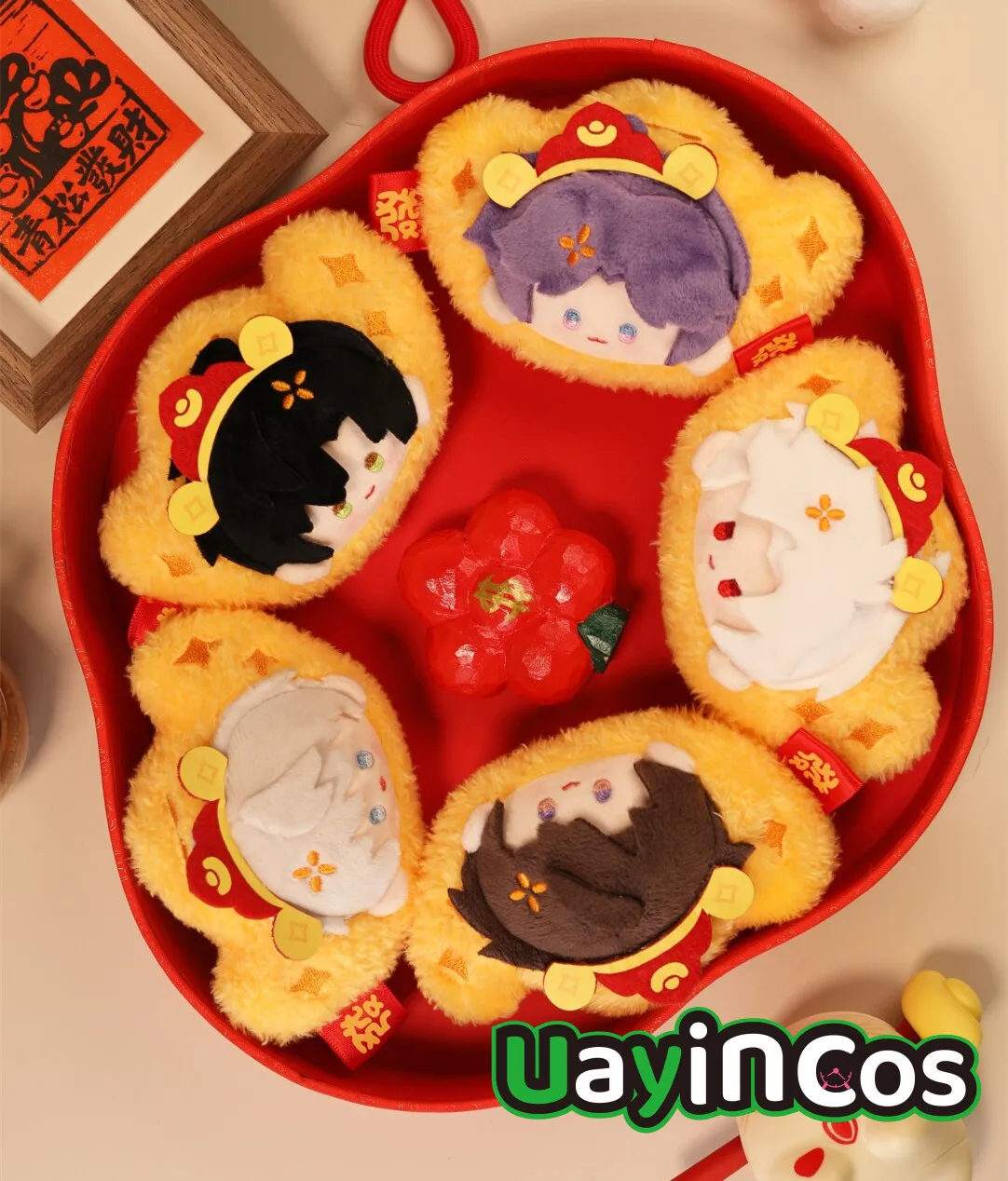 Em estoque 10cm amor e espaço profundo sylus caleb xavier rafayel vermelho sorte pelúcia plushies boneca roupas chaveiro saco anime jogo crianças