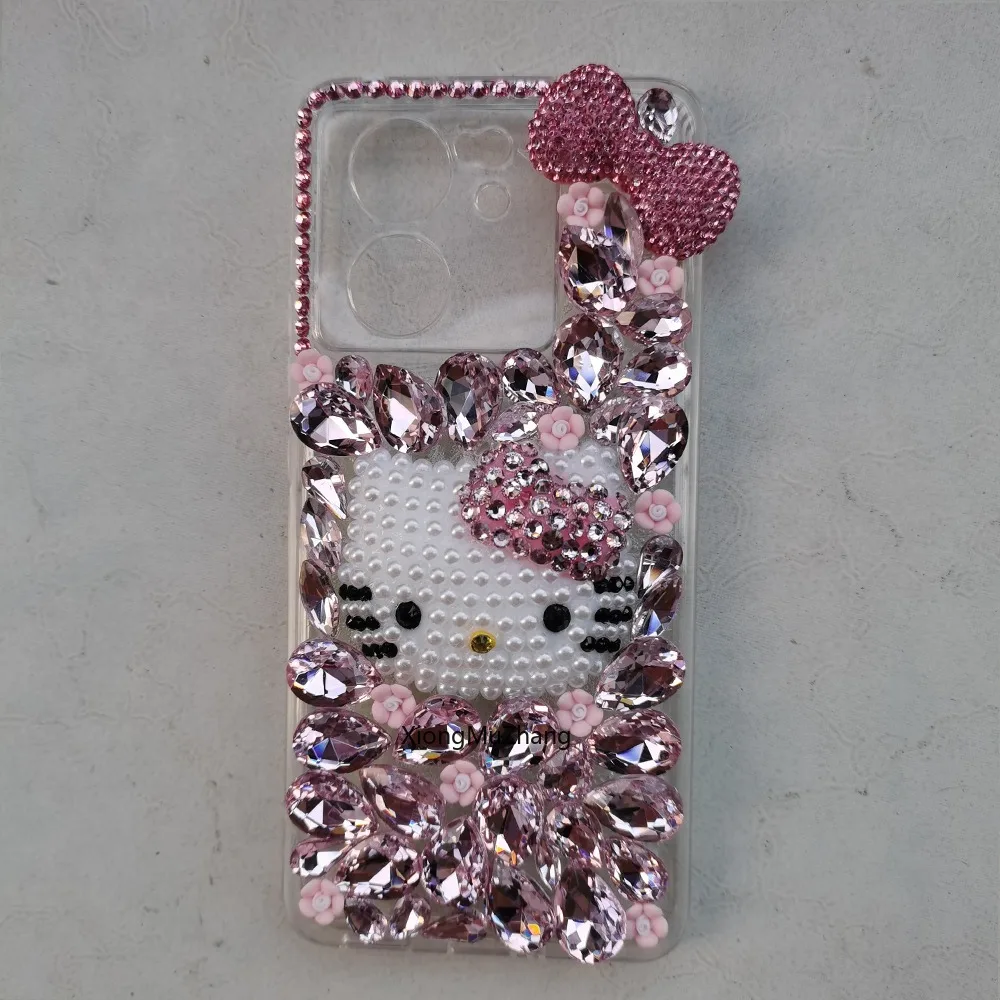 Hello Kitty Rosa Diamant Schleife Niedliche Handyhülle für Oppo Reno14 15Pro 14F 14FS Reno13 13Pro 13FS Reno12 Reno11 Reno10 9 Mädchen Cover – Detail 6