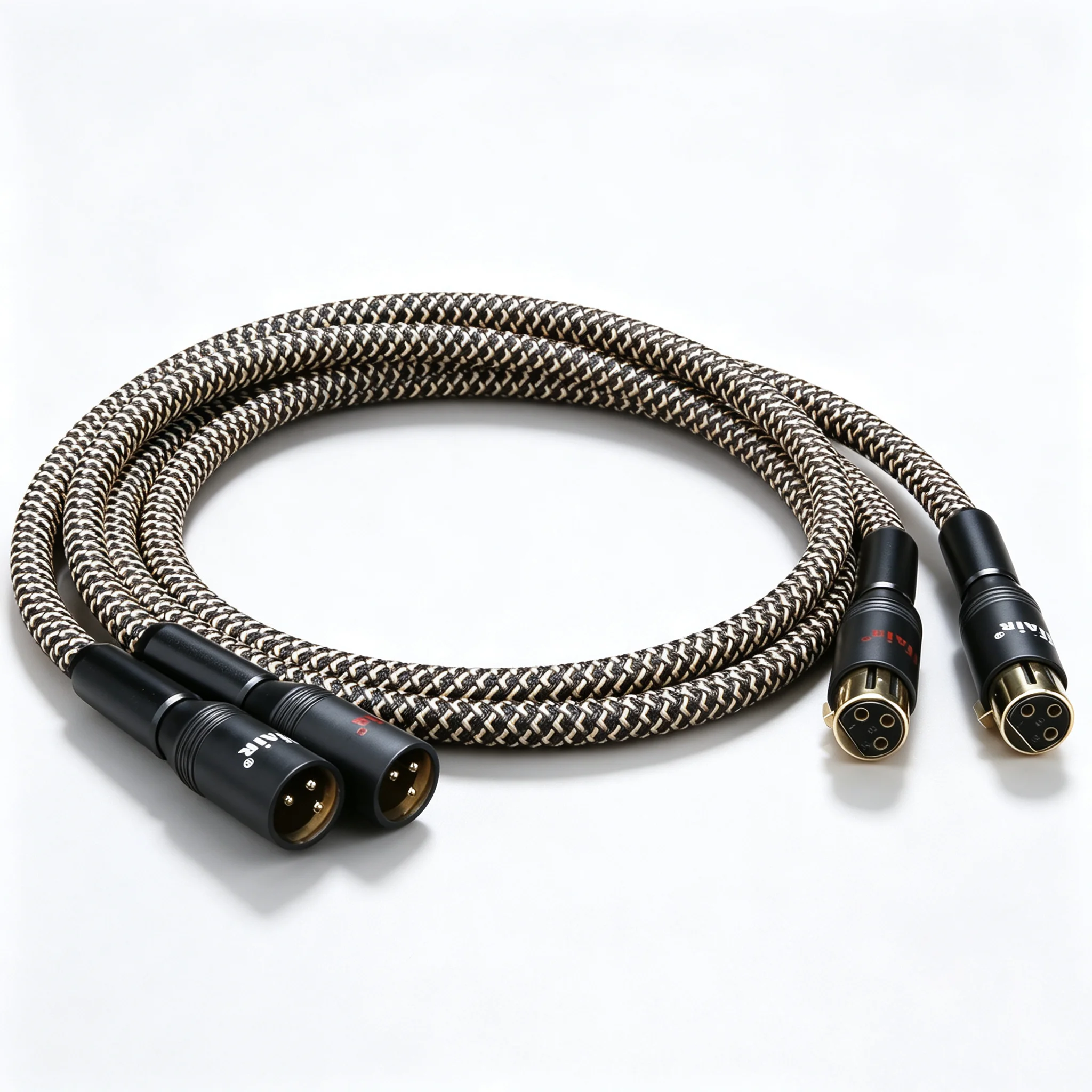 Pair Audiophile HiFi Audio XLR Cables OCC Silver Plated XLR Subwoofer Audio Cable Double Shielded Anti-interference Cable