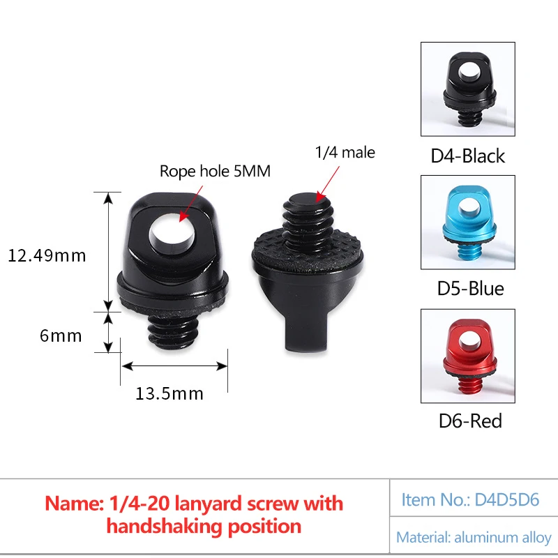 

1/4 Lanyard Screw 3/8 SLR Camera Tripod Lifting Ring Sports Digital Camera Accessories With Lanyard Hole Safe Connection Ring