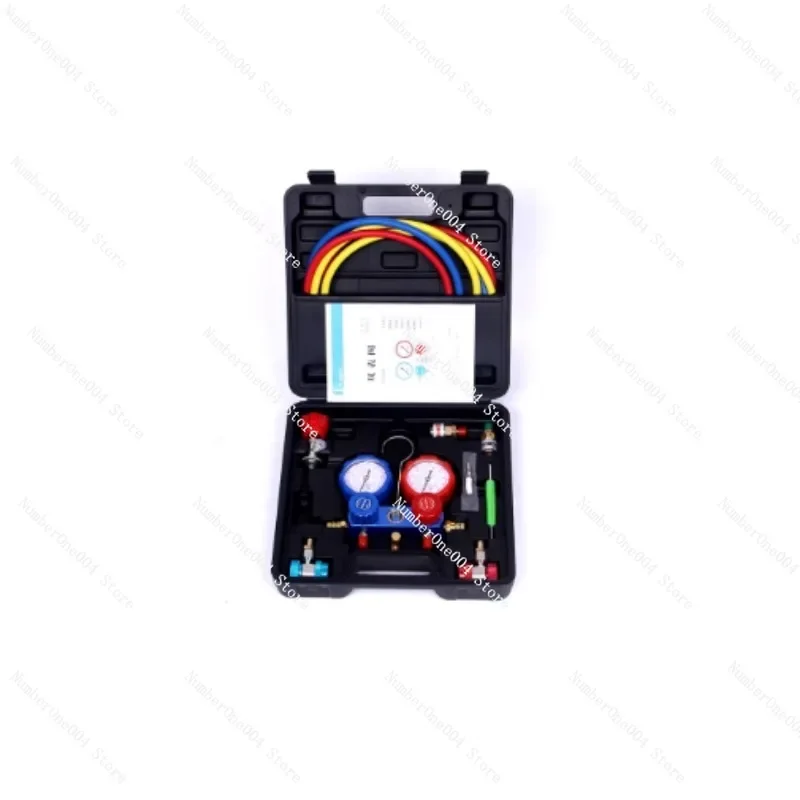 

Car Air Conditioner R134a Refrigerant Auto Repair Home Dual Gauge Valve Refrigeration Maintenance Tool Set