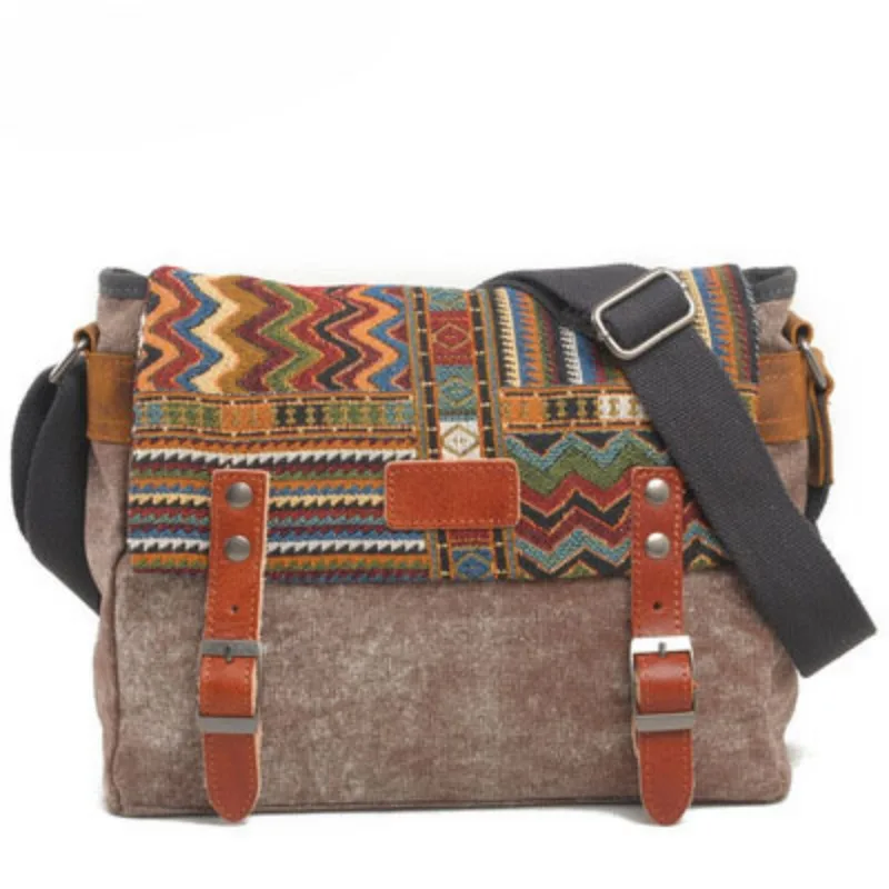 Casual ethnic style SLR camera bag Removable interior camera bag Single shoulder crossbody bag Diagonal bag Small square bag