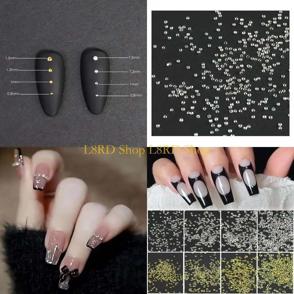 L8RD 0.8mm/1mm/1.2mm/1.5mm Charms Mini Beads Art Charms Art Studs DIY Art Decorations for Home
