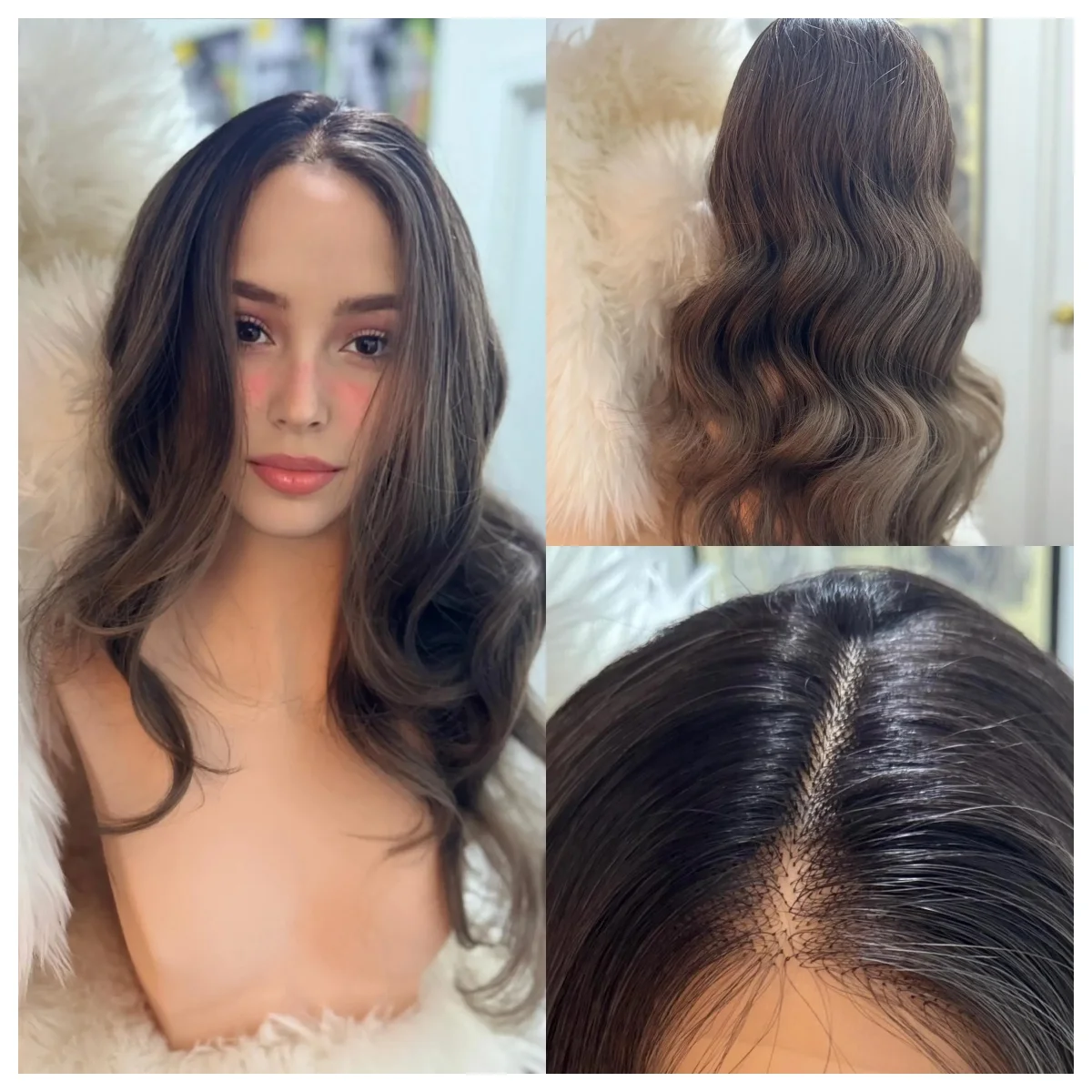 ombre-dark-brown-highlights-synthetic-hd-lace-front-wig-180-density-natural-hairline-preplucked-glueless-for-daily-wear