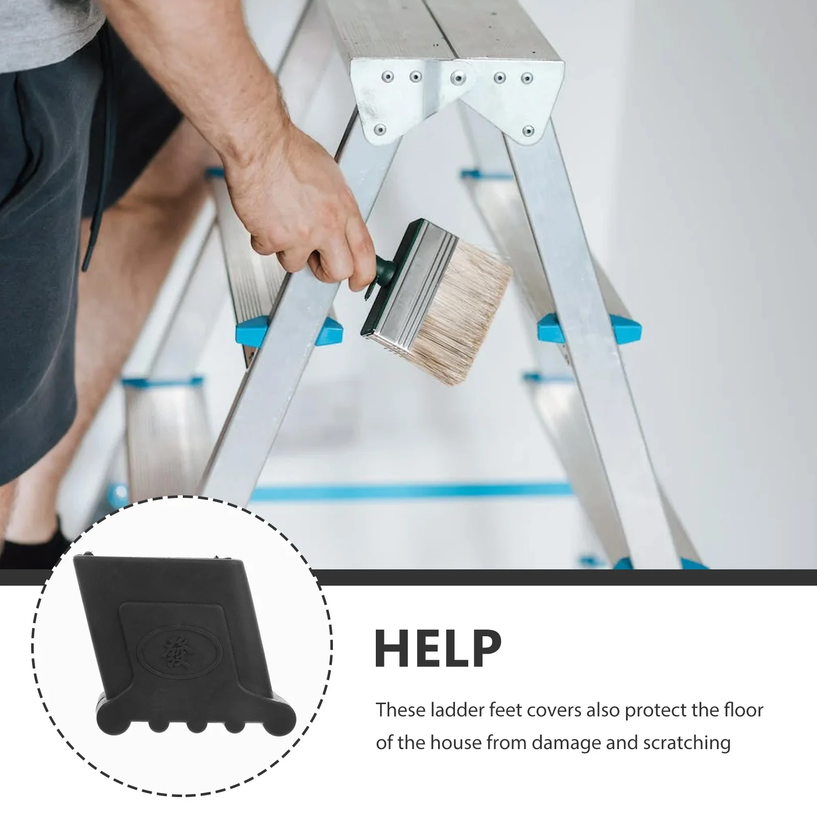 

4 Pcs Ladder Foot Cover Protective Covers Pads Step Feet Outdoor Safety Rubber Protectors