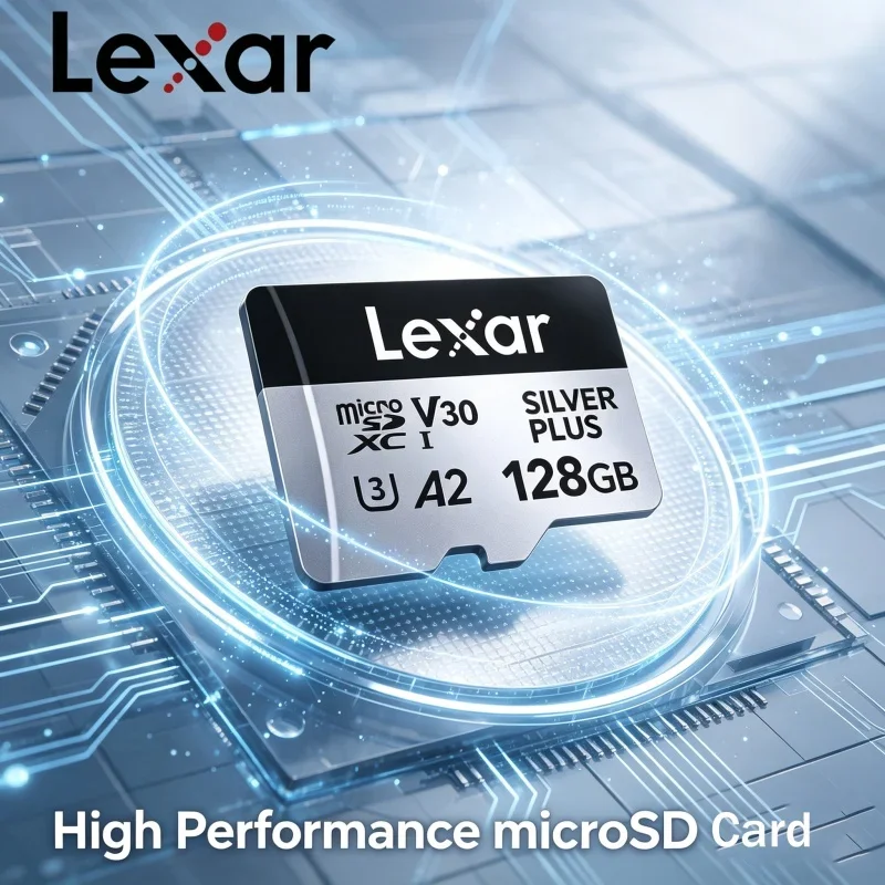 Lexar Professional SILVER PLUS 4K V30 TF Card U3 A2 microSDXC UHS I High Speed Memory Card 64GB 128GB 256GB for Tablet Drone