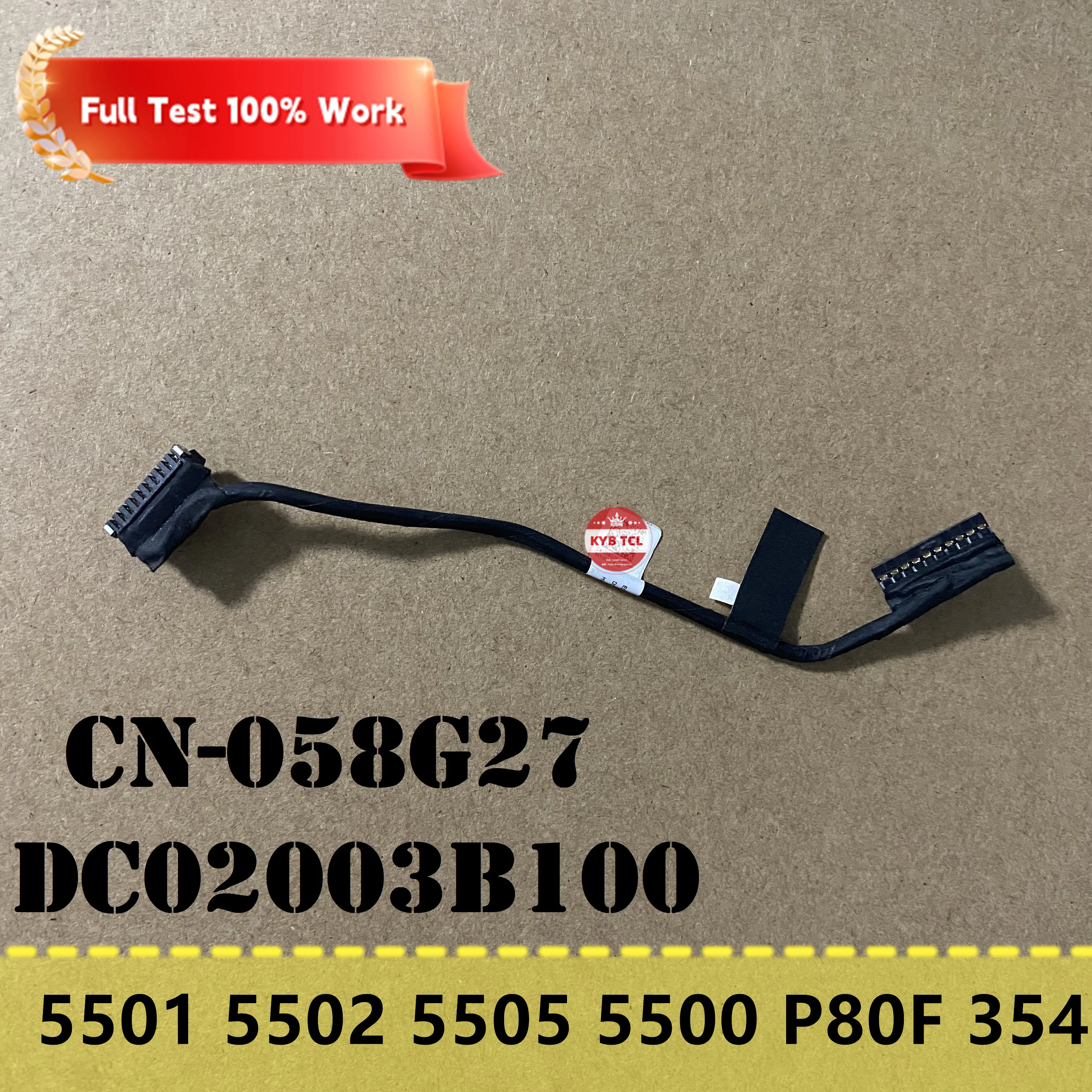 For Dell Latitude E5500 5501 5502 5505 5500 P80F Precision 3540 M3540 Laptop Battery Cable CN-058G27 DC02003B100 058G27 58G27