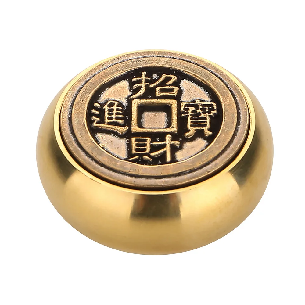 Brass Fidget Spinner Chinese Idioms Lucky Fortune Turn Things Around Best Wishes Metal Hand Spinner Adult Fidget Toys for Kids