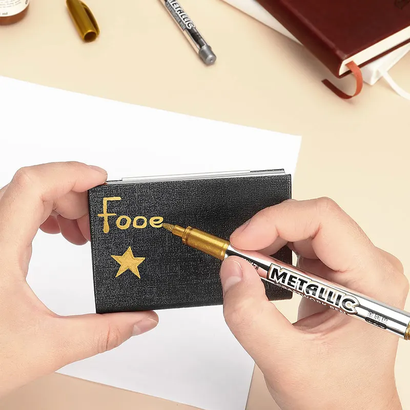 180 Buah Spidol Metalik, Spidol Permanen Metalik Perak untuk Ilustrasi Artis, Kerajinan, Hadiah