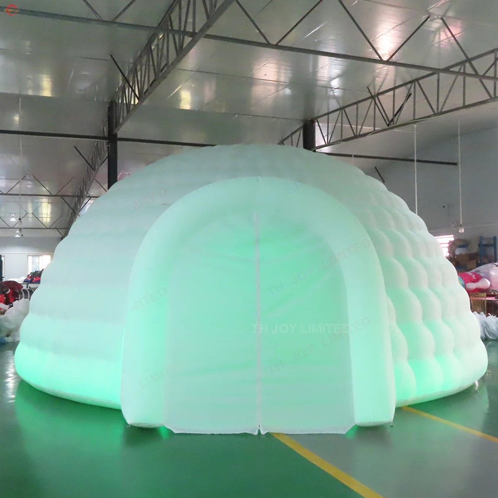 Fast Air Shipping 4m/5m/6m White Inflatable Dome Tent with Colorful LED Lighting Inflatable Lawn Tent Wedding Marquee