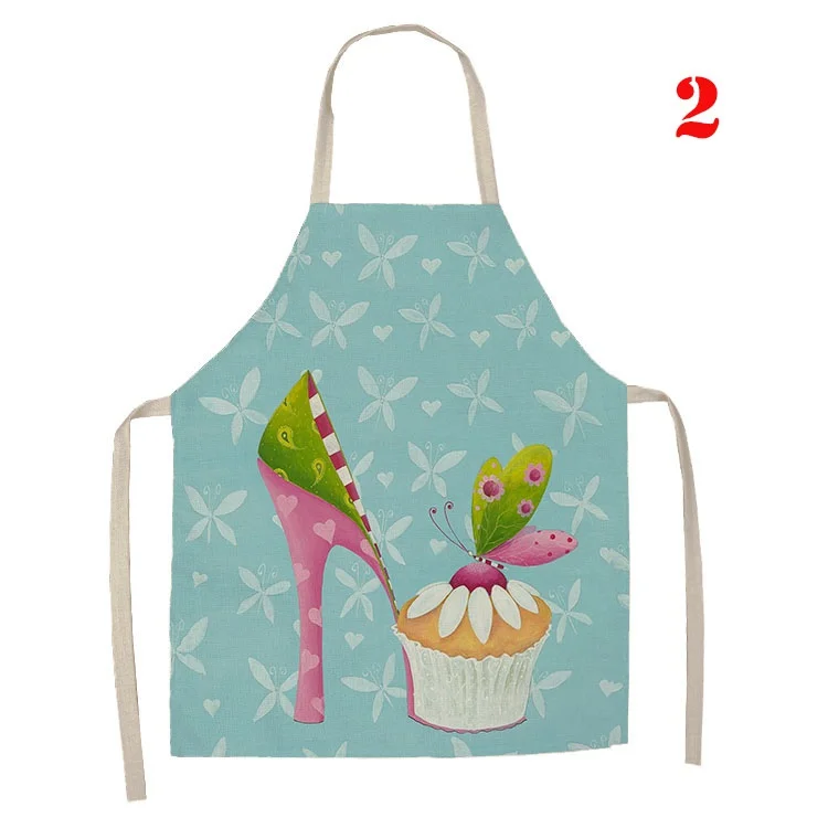 1 Piece Cake Donut Pattern Print Kitchen Apron Women\'s Sleeveless Linen Kids Apron Cooking Home Cleaning Stain-proof Tool