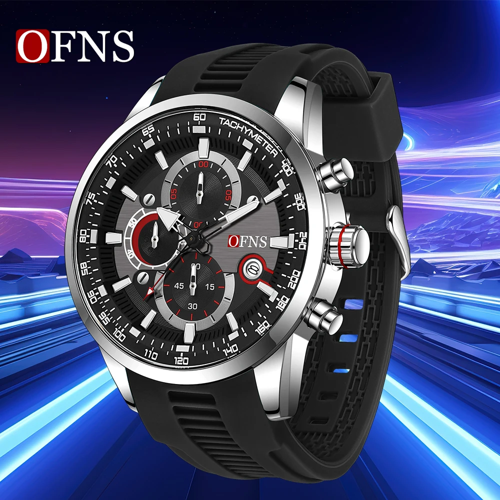 

OFNS 8024 Casual Men's Watch Calendar Business Six Needle Small Dial Multifunctional Waterproof Fashion Men's Quartz Watch