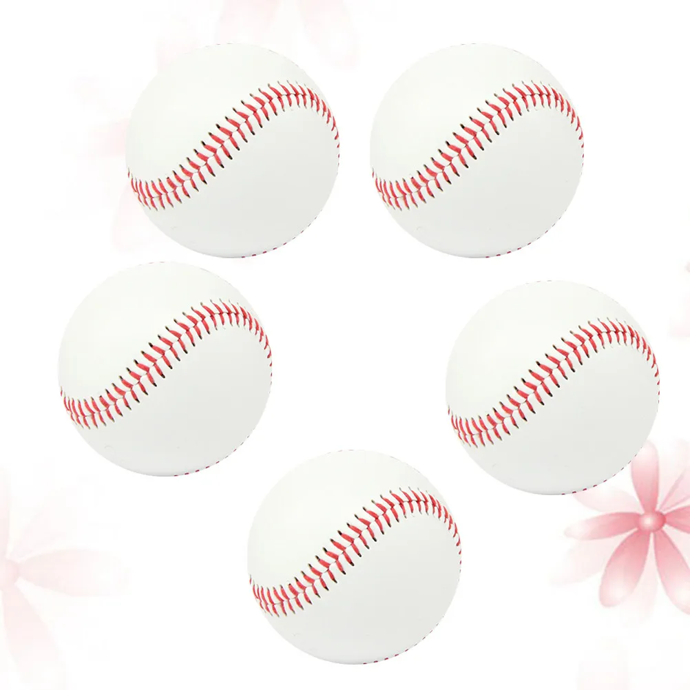 5Pcs Baseball Training Balls No.9 Soft PU Foam Light Practice Balls Kids Teenagers Indoor Outdoor Exercise Baseball for Beginner