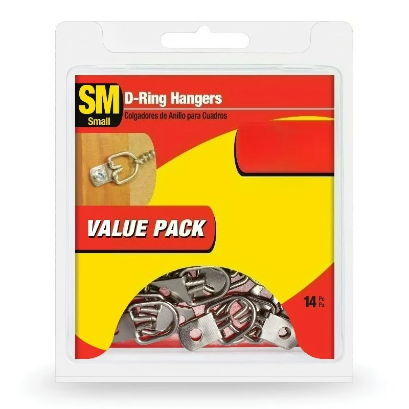 

Крючки для картин D-Ring, крючки для рамок, маленькие, стальные, с цинковым покрытием, серебристые, 14 шт.