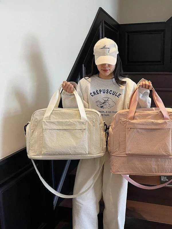 大容量短期旅行用ハンドヘルド軽量トラベルバッグ-男女兼用フィットネススポーツバッグ-防水クロスボディバッグ