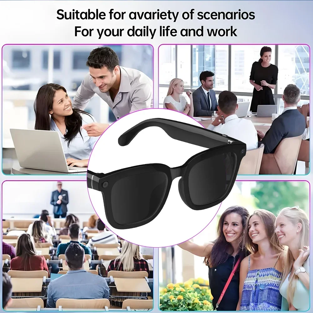 

Hanxing AI Smart Glasses HD1080P Anti-shake Camera Video Glasses Voice Call Noise Reduction Wireless Bluetooth Headset Goggles
