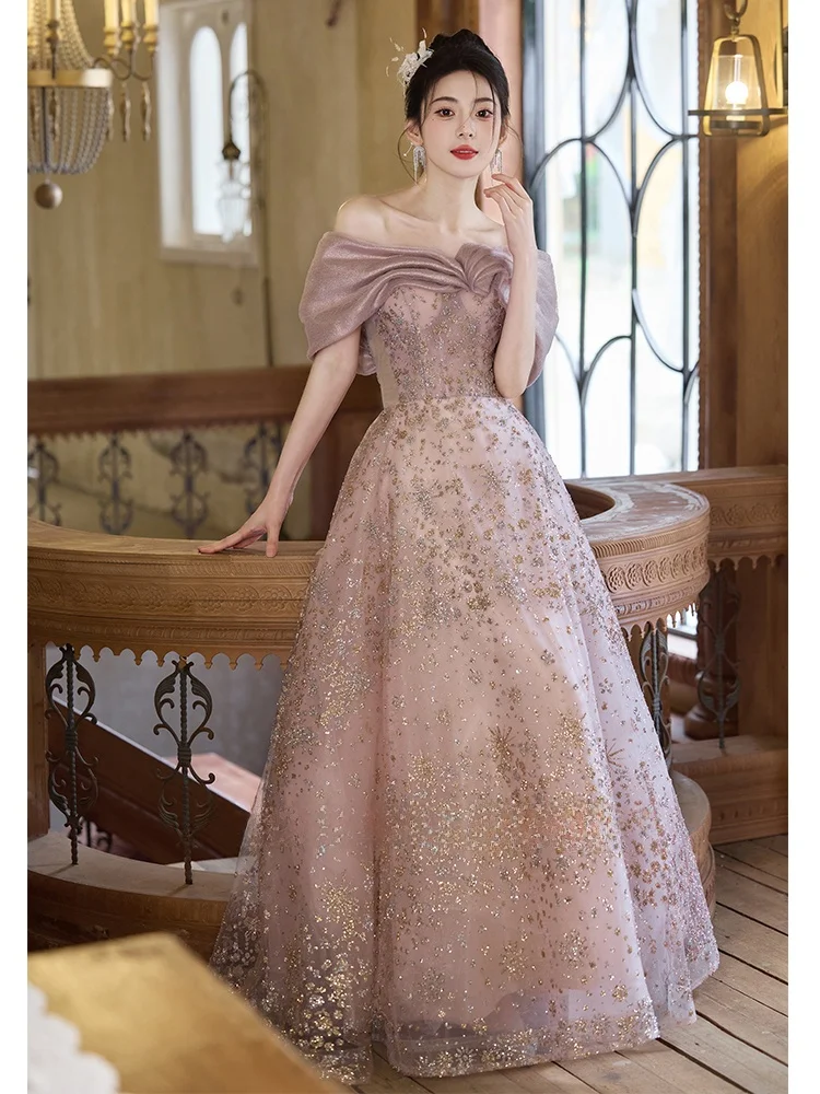 

Ele Princ Sle Evening Gown Women's New 2025 Fing Fairy Aosphere High-End Luxury Unique Ball Host Dr