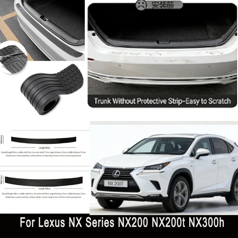 

For Lexus NX Series NX200 NX200t Rear Trunk Guard Plate Sticker Car Rear Bumper Trim Anti-Kicked Scratch Protector Sticker Strip