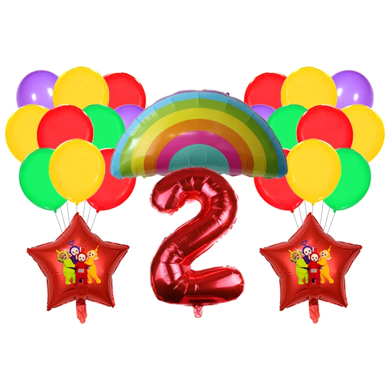 Teletubbies Balloon Kit Foil Latex Globos Baby Girl Boy First Birthday Party Backdrop Decor Layout Props - view 3