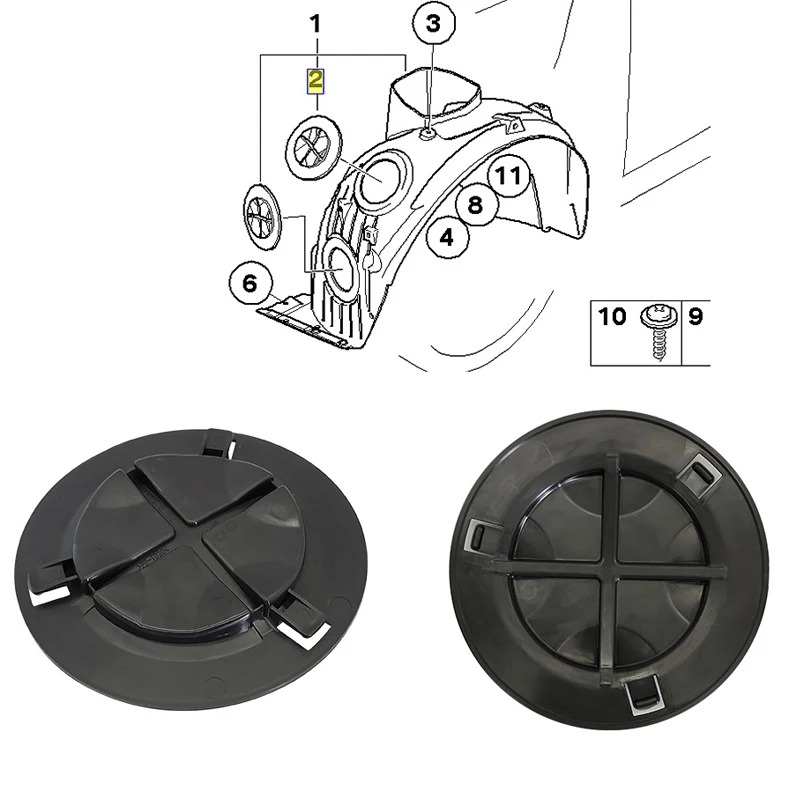 Car Front Wheel Mudguard Fender Lining Bulb Cap Arch Headlight Access Cover For BMW Mini R60 F59 R56 F56 R55 F55 51772751776