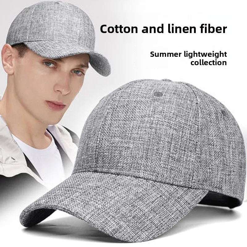 

Big size deep faux linen baseball hats male summer outdoors cool sun cap men large size sport snapback caps 55-60cm 60-66cm