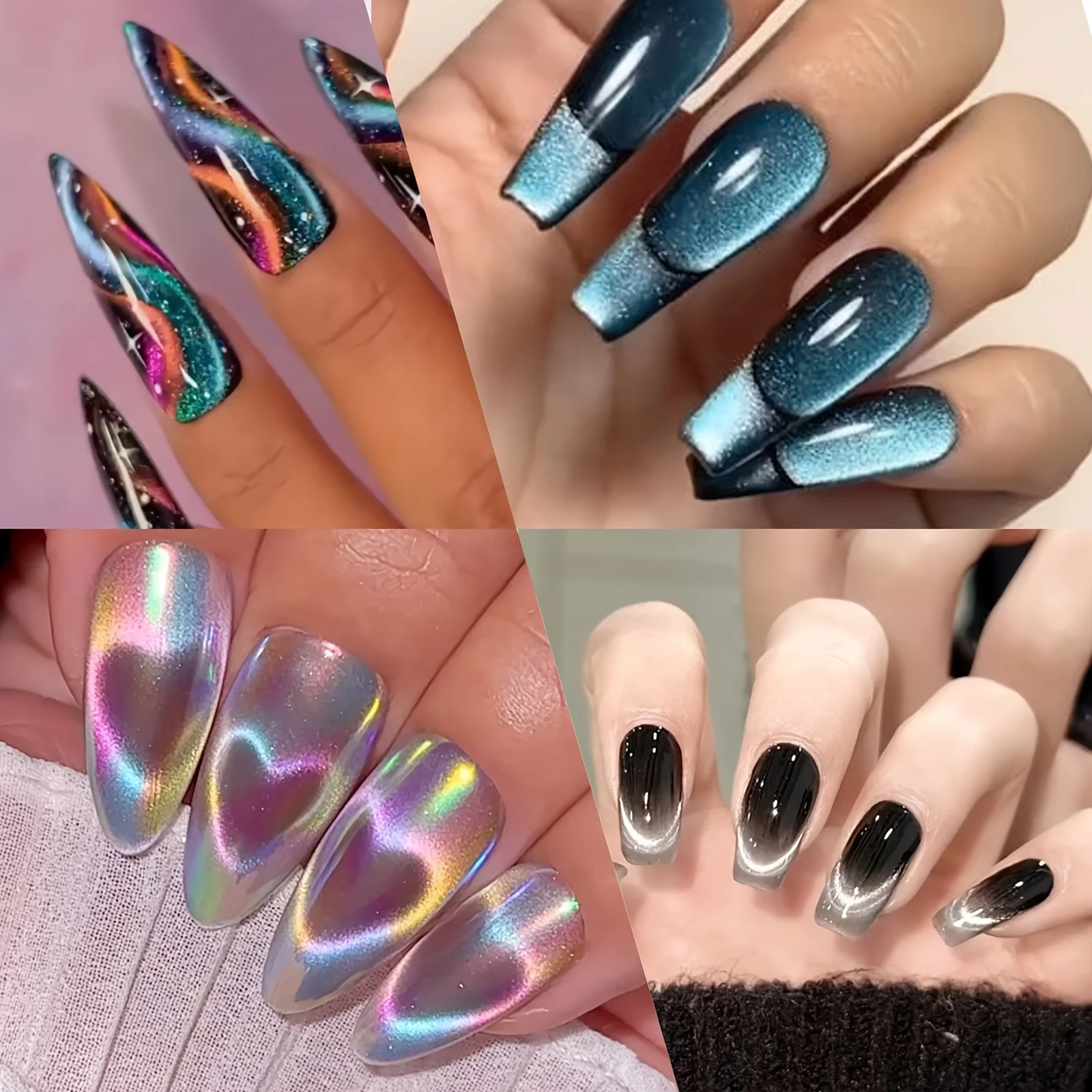 Imán para uñas con diseño de corazón de amor, 6 en 1, efecto ojo de gato, luz lateral, media luna, Margarita, flor, uñas francesas, imanes de atracción UV para manicura