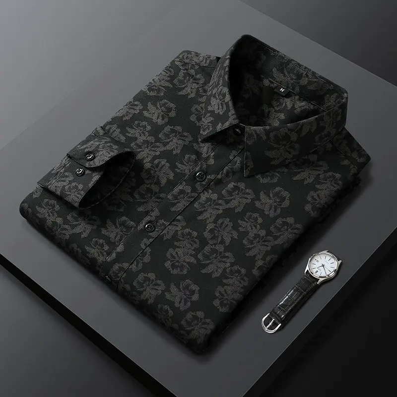 Men's long sleeve shirt casual fashionable and soft 3D pattern print 2026 summer men digital printing High Quality male T-shirt