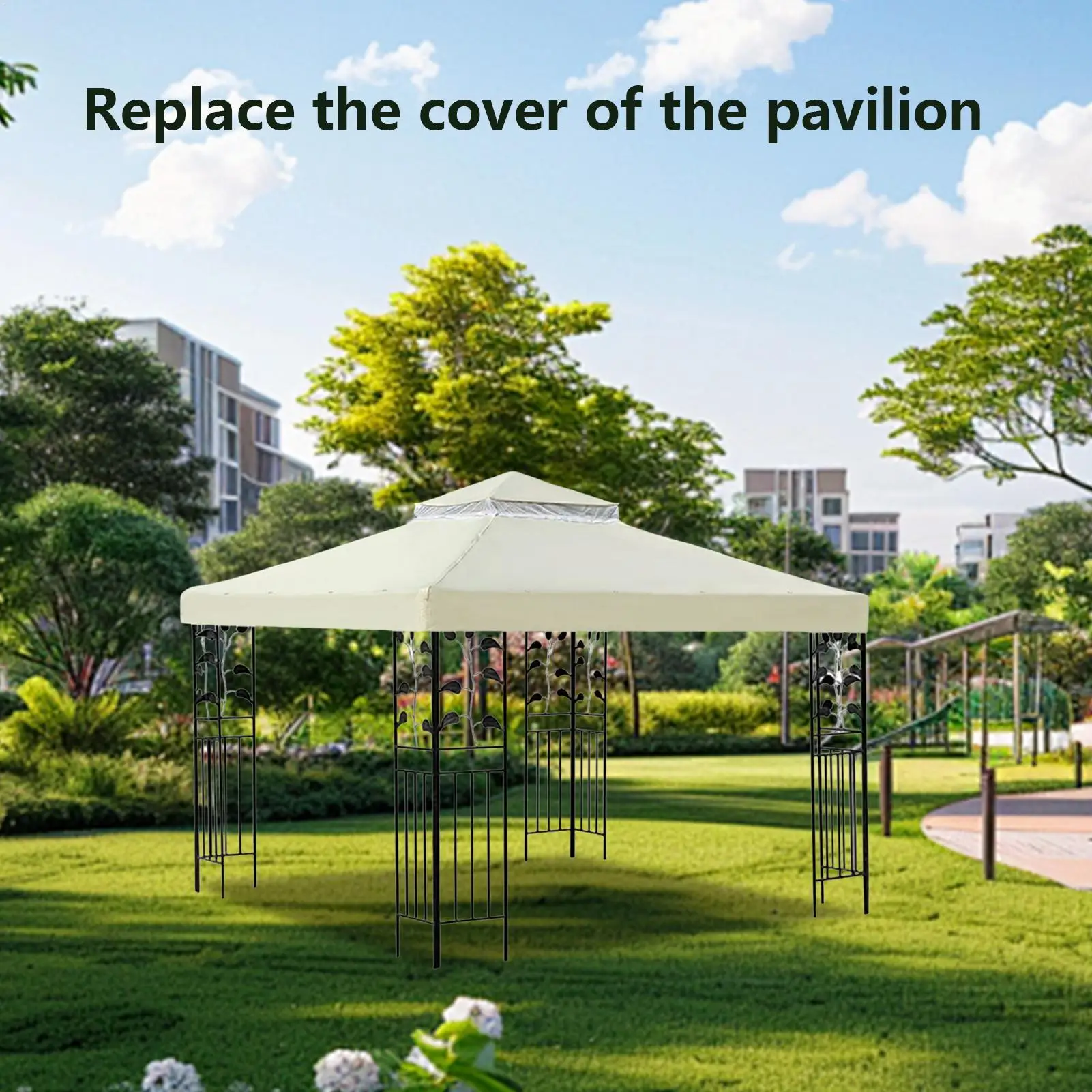 Gazebo Top Replacement 10x10 FT Heavy Duty UV Protection Patio Gazebo Covers Replacement 10x10 For Outdoor Patio Yard Garden