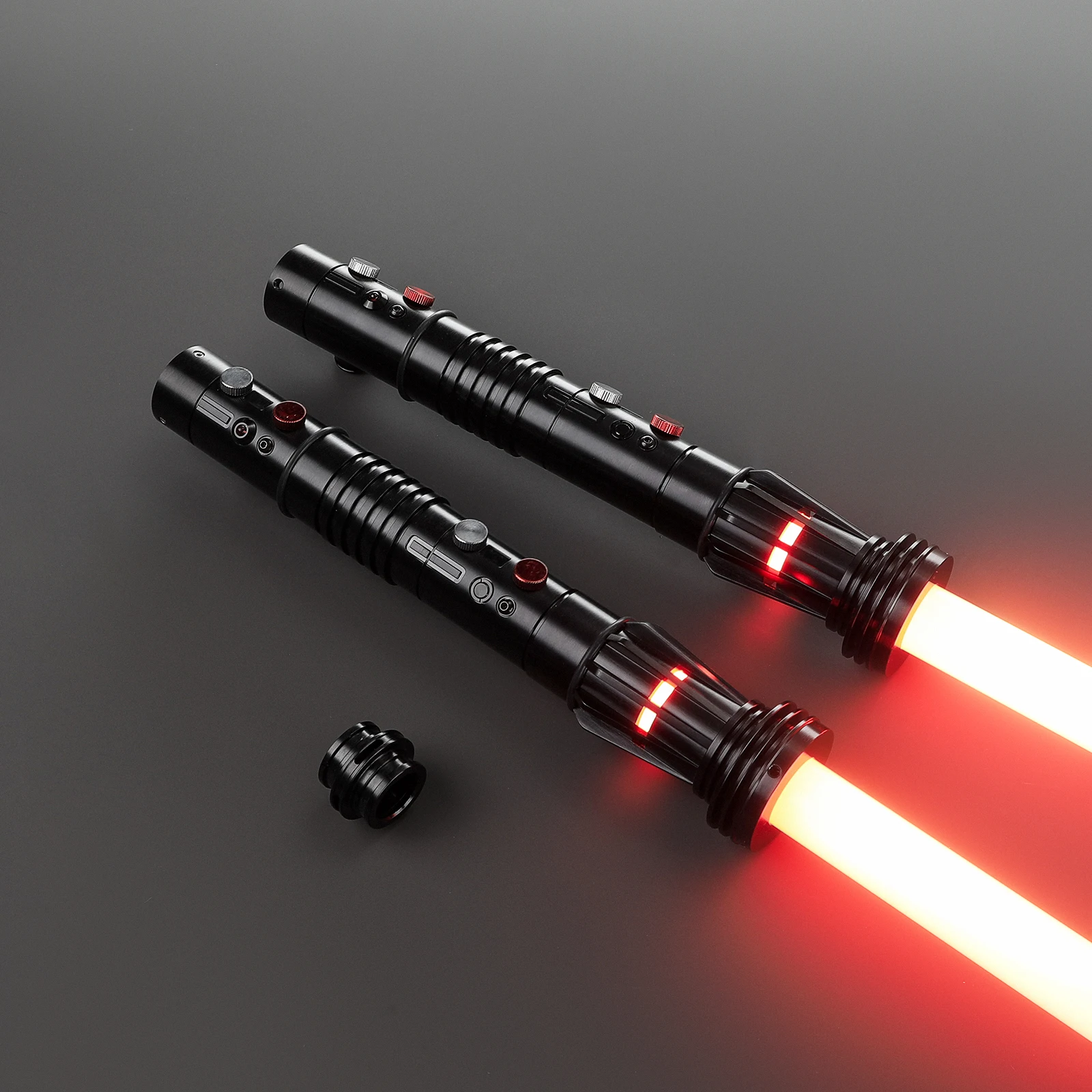 DamienSaber Darth Maul Lightsaber الحساسة السلس سوينغ ضوء Sabre FX الثقيلة المبارزة الليزر السيف المقبض المعدني مع 34 خط الصوت