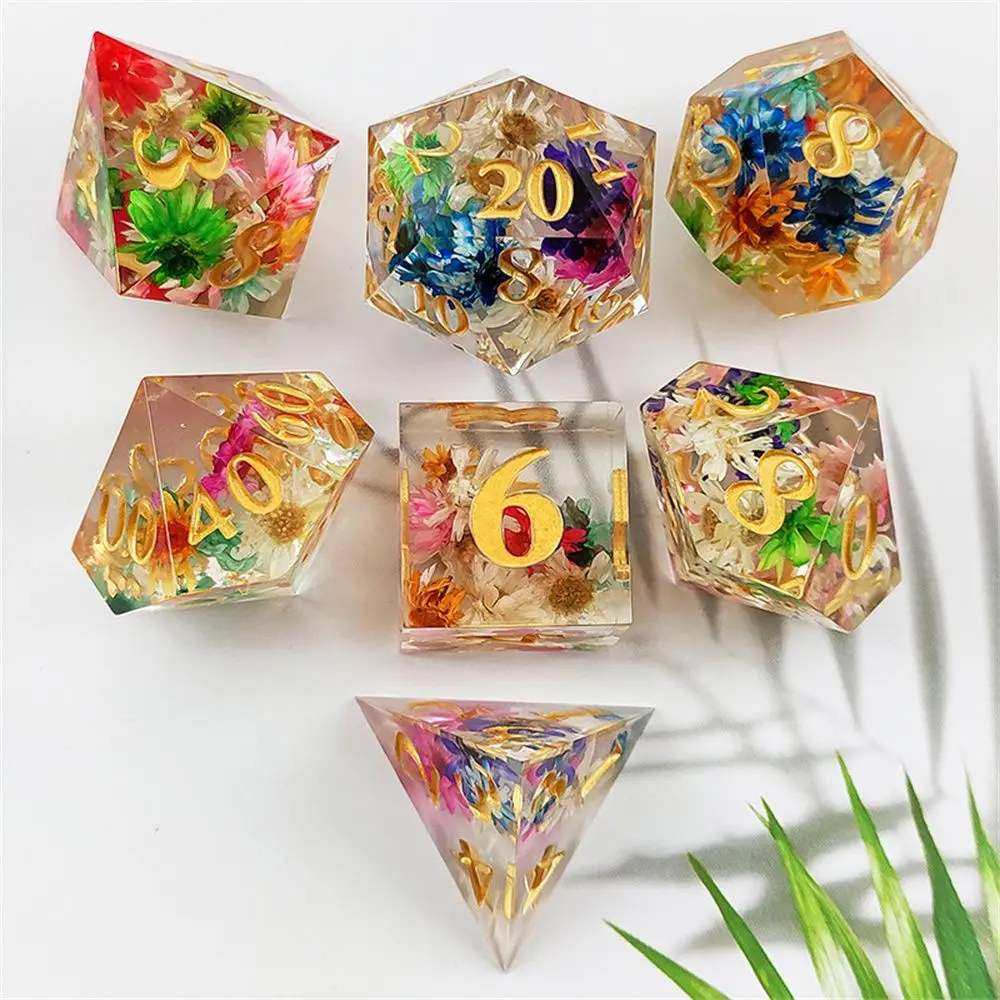 

7Pcs New For D&d DND D6 D8 D10 D12 D20 Table Games Accessory Dices Polyhedral Dice Set