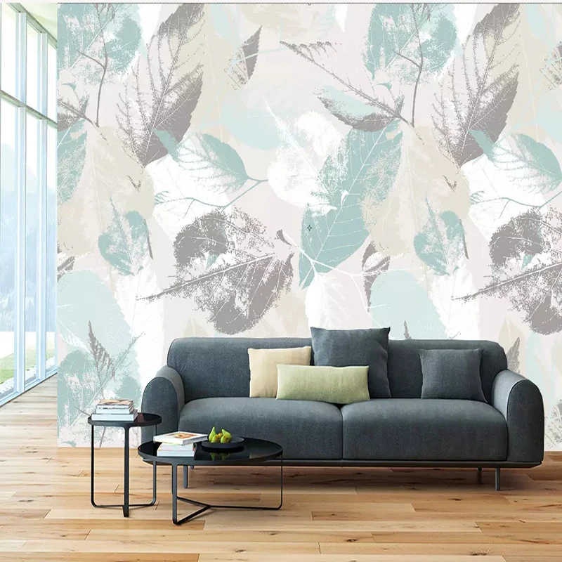 Customized products Photo Wallpaper Nordic Modern Leaves Leaf Petals 3D TVliving room TV backdrop wall Mural bedroom restaurant